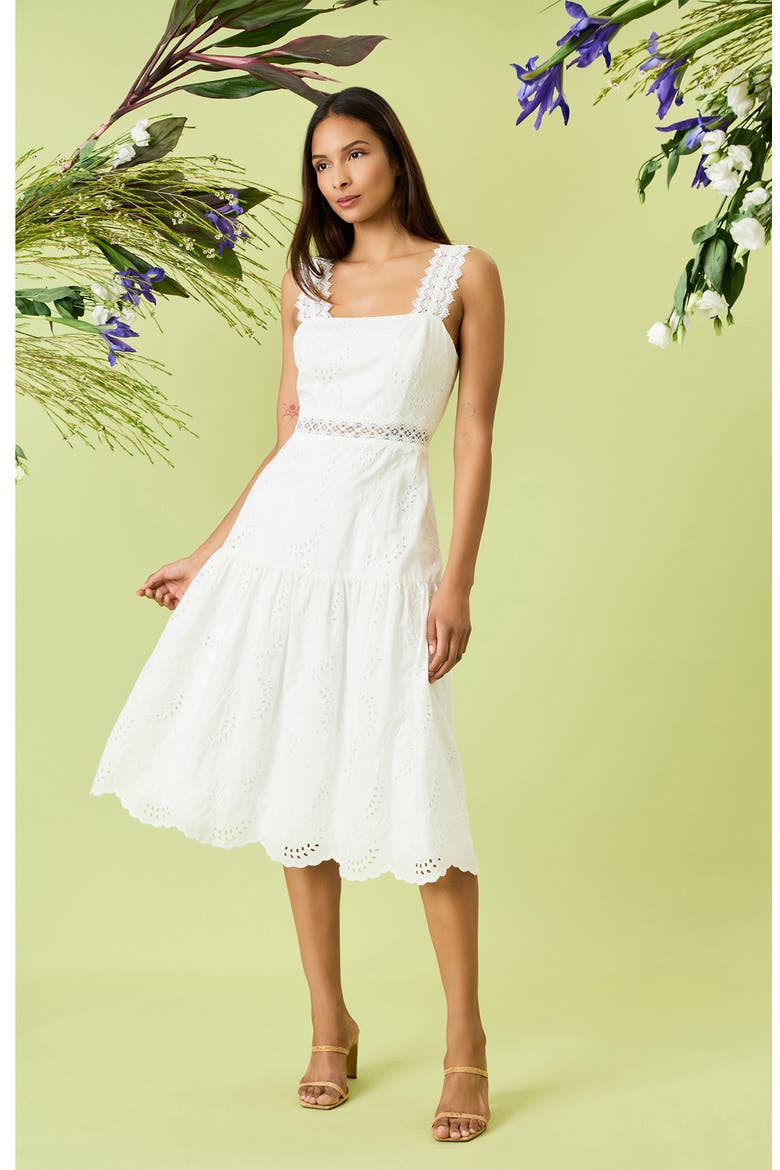 Eyelet Embroidered Sundress, Alternate, color, IVORY