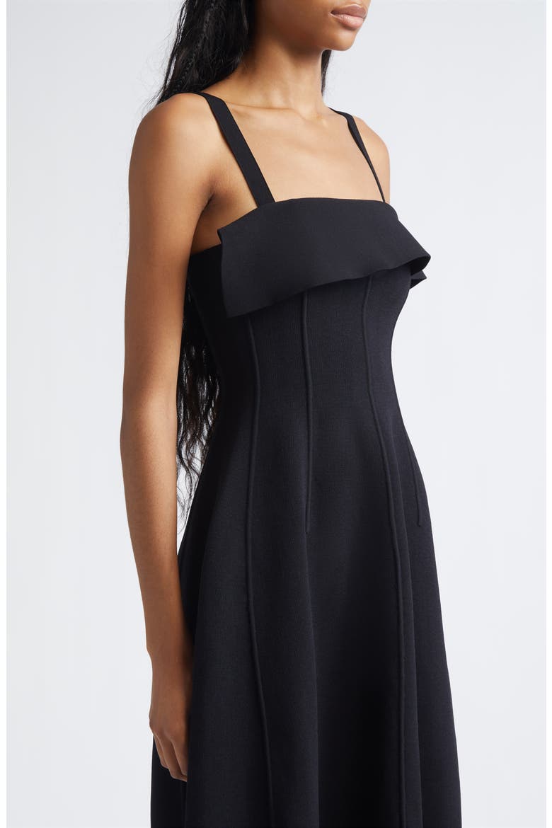 Blanca Compact Stitch Fit & Flare Sweater Dress, Alternate, color, BLACK