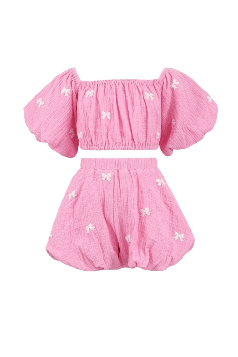 Pink Hailey Bow Bubble Set, Main, color, Pink