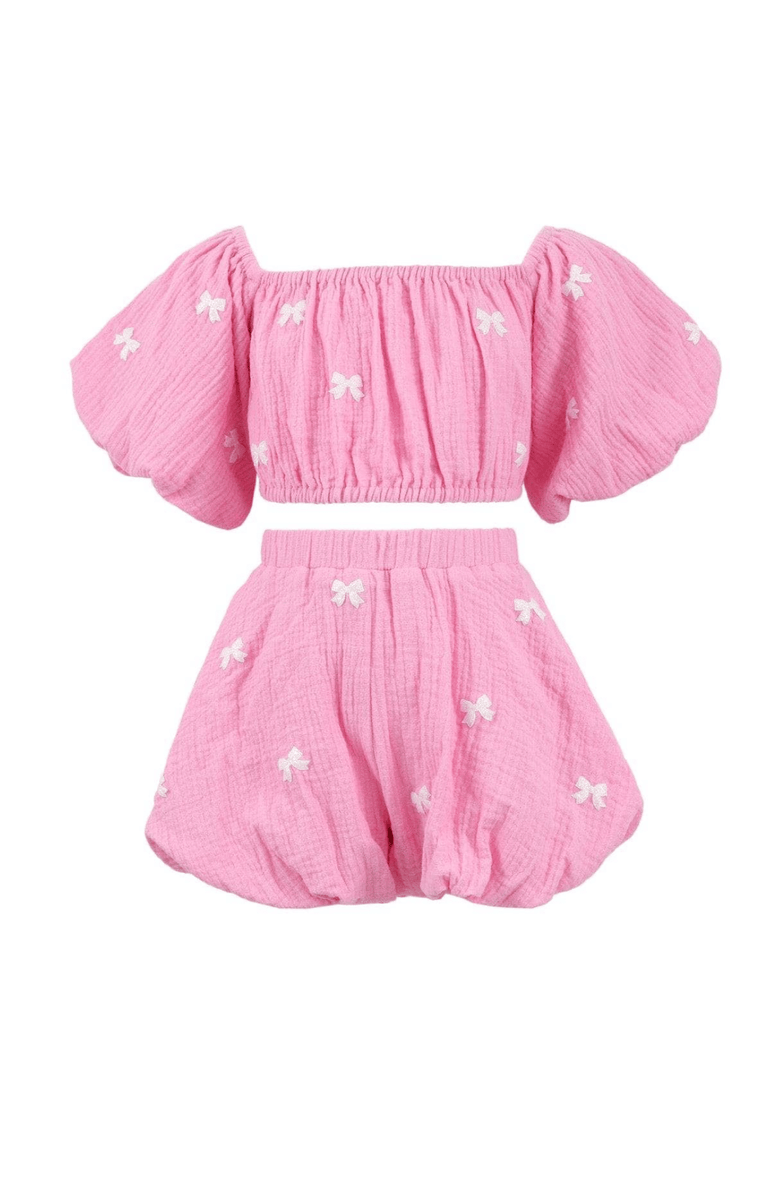 Lola + The Boys Pink Hailey Bow Bubble Set, Main, color, Pink