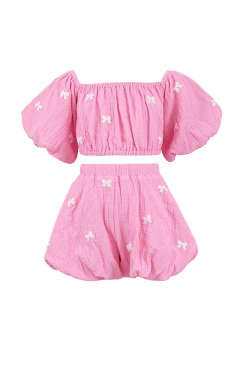 Pink Hailey Bow Bubble Set
