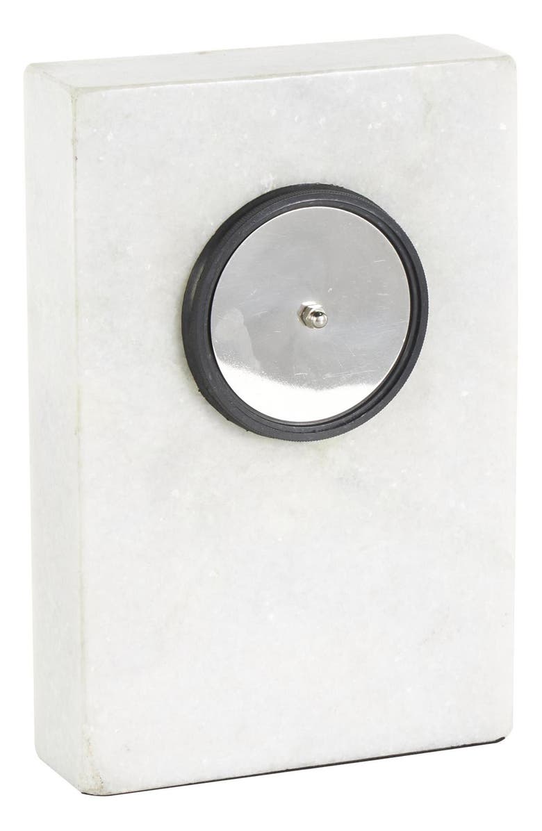 VIVIAN LUNE HOME White Marble Clock, Alternate, color, White