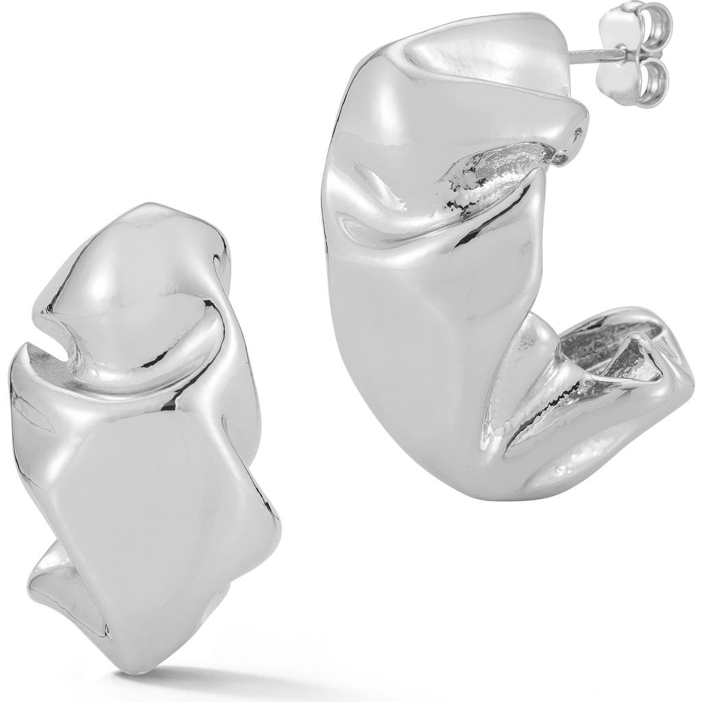 Glaze Jewelry Abstract Bold Hoop Earrings In Silver
