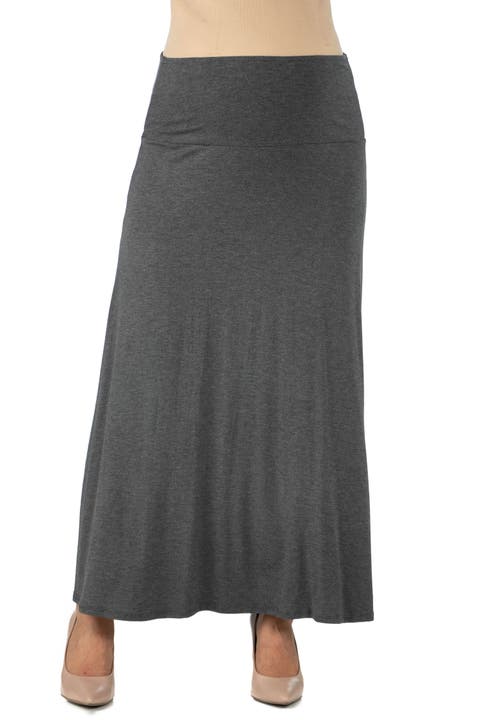 Maternity Elastic Waist Maxi Skirt