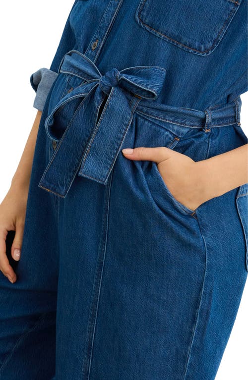 Hatch The Drapey Denim Jumpsuit In Blue
