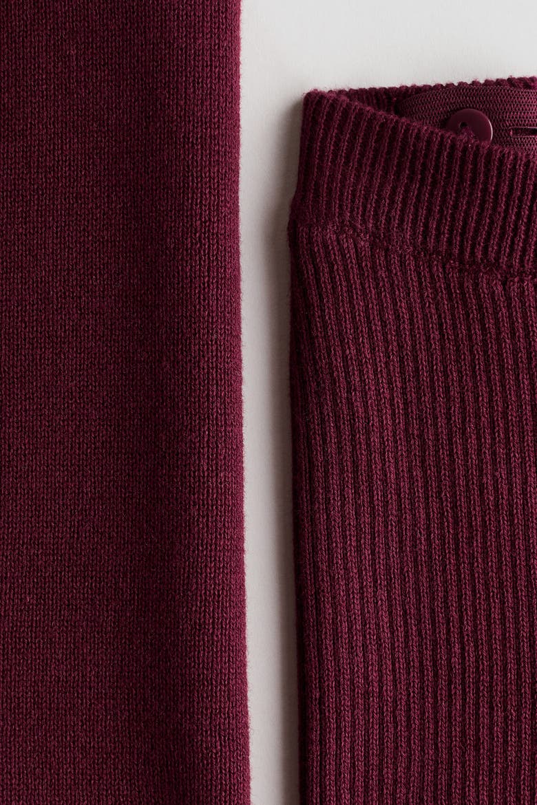 2-Piece Rib-Knit Cotton Set, Alternate, color, Dark red