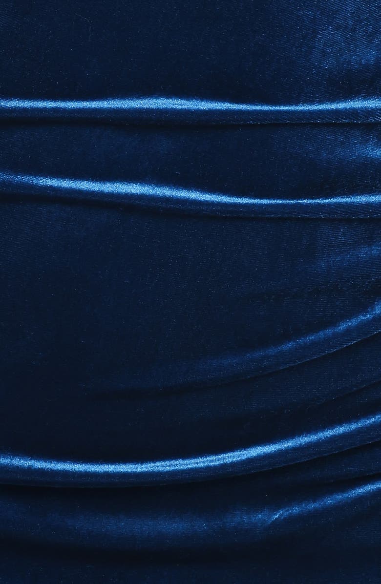 Petal & Pup London Ruched Sleeveless Velvet Maxi Dress, Alternate, color, Midnight Blue
