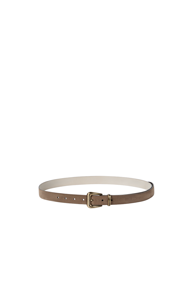Suede belt with monili, Alternate, color, Brown