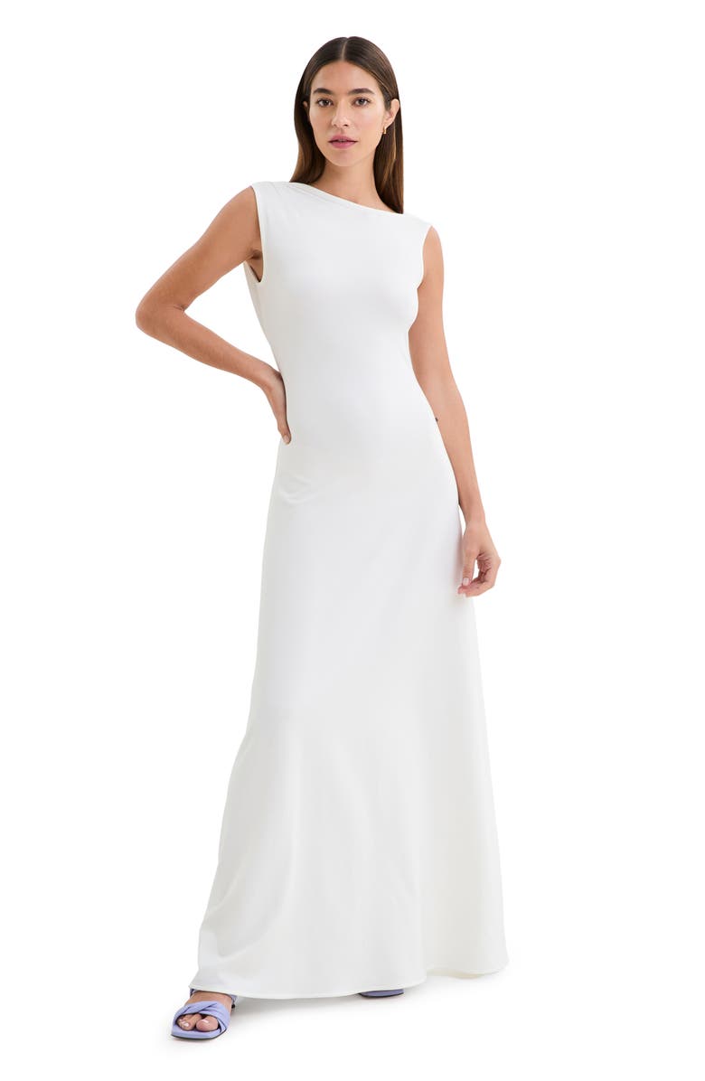 Marcella Laurel Sleeveless Stretch Jersey Gown, Alternate, color, Off White
