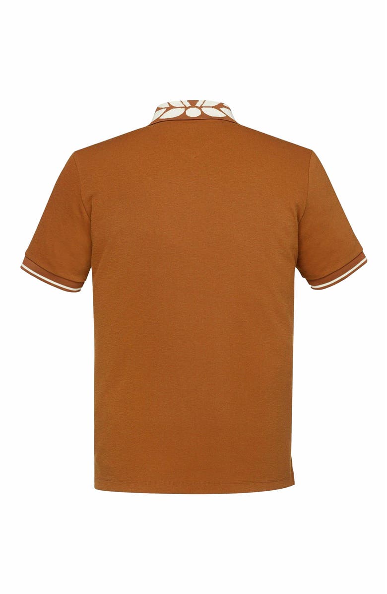 MCM Laurel Piqué Polo, Alternate, color, Cognac