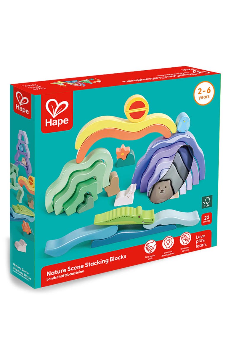 Hape Nature Scene Stacking Blocks, Alternate, color, Multi