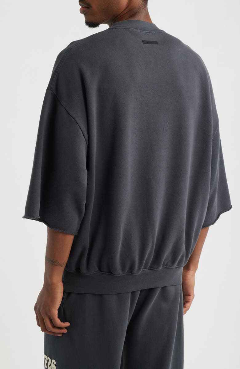 Fear of God Essentials Three-Quarter Sleeve Sweatshirt, Alternate, color, Washed Iron Grey