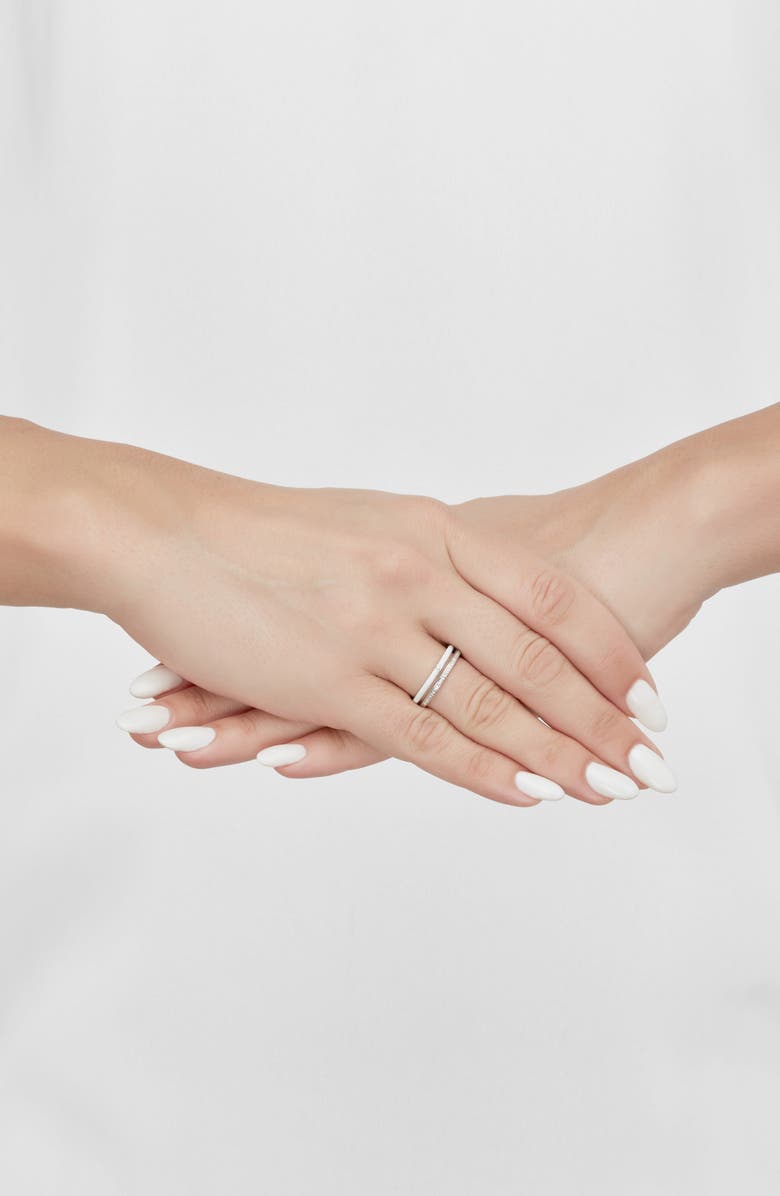 Frankie & Zoe Diamond & Enamel Stacked Band Ring, Alternate, color, White Gold