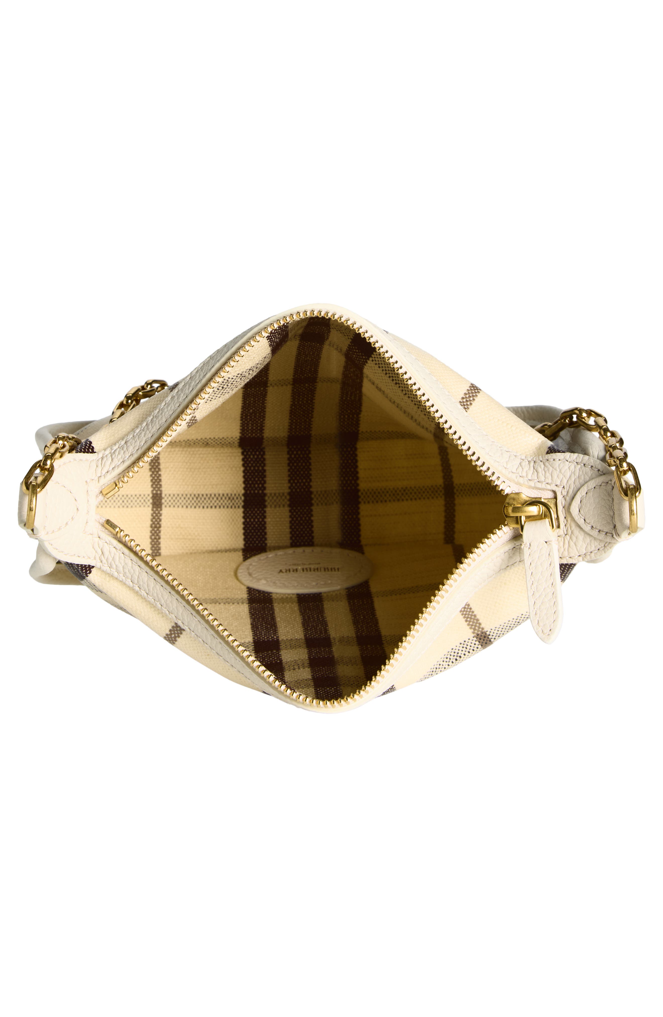 Burberry Coated Canvas Shoulder Bag, Alternate, color, Light Beige