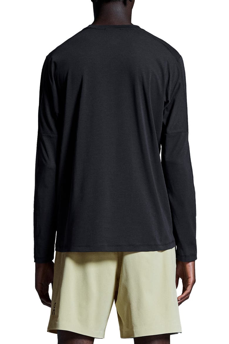 Focus Long Sleeve Pima Cotton Blend T-Shirt, Alternate, color, BLACK