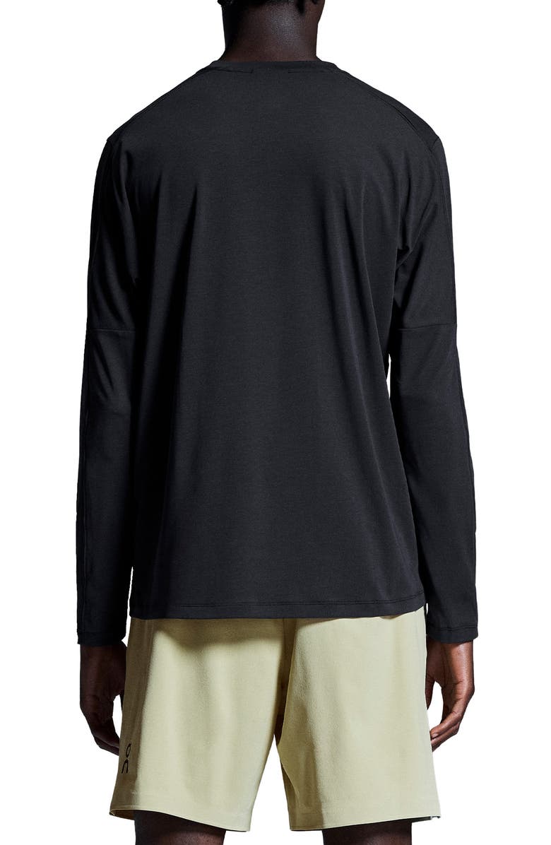 On Focus Long Sleeve Pima Cotton Blend T-Shirt, Alternate, color, Black