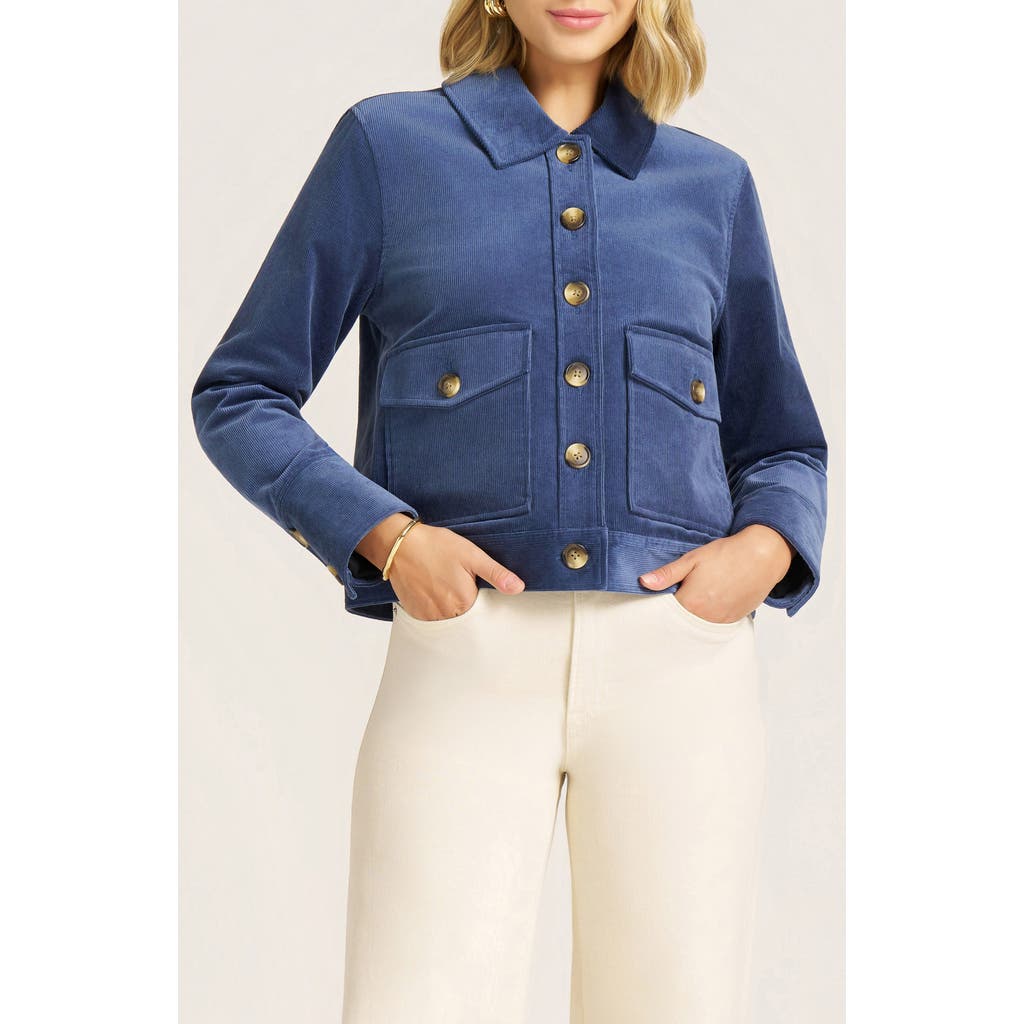 Matty M . Jeri Cotton Blend Corduroy Jacket In Blue