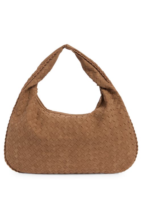 Urban Expressions Handbags Woven Faux Suede Shoulder Bag In Brown