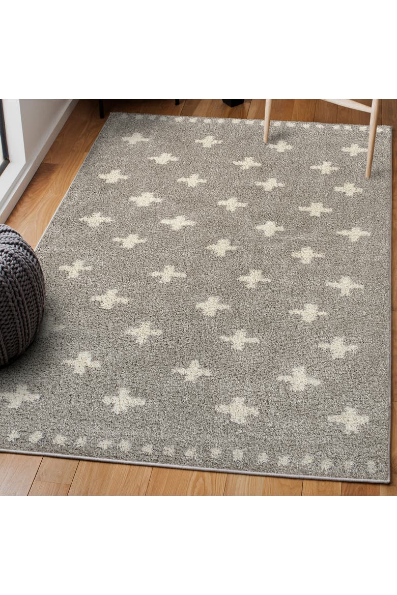 Cristo Berber Geometric Shag Area Rug, Alternate, color, Gray/Ivory