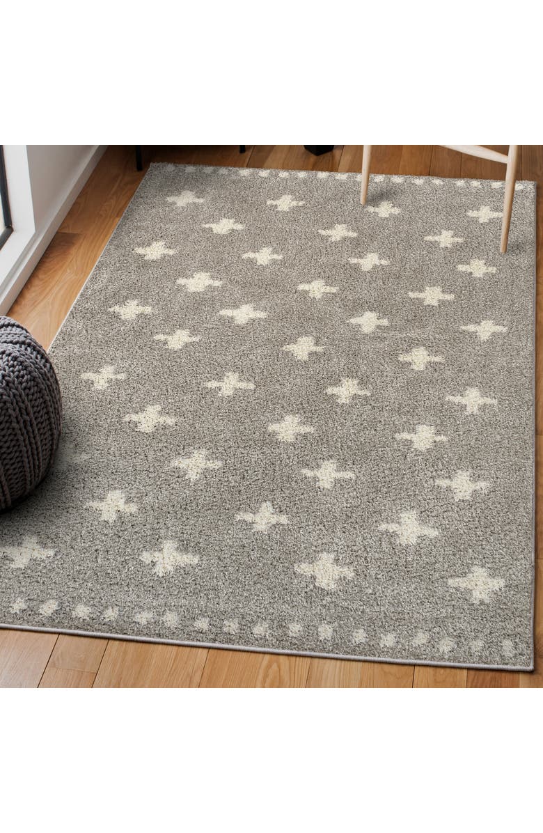 JONATHAN Y Cristo Berber Geometric Shag Area Rug, Alternate, color, Gray/Ivory