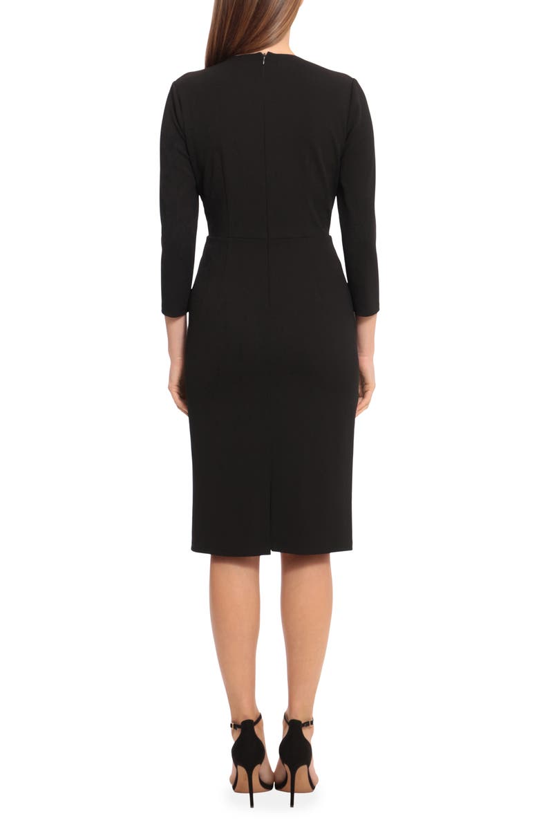 Maggy London Center Ruched Sheath Dress, Alternate, color, Black