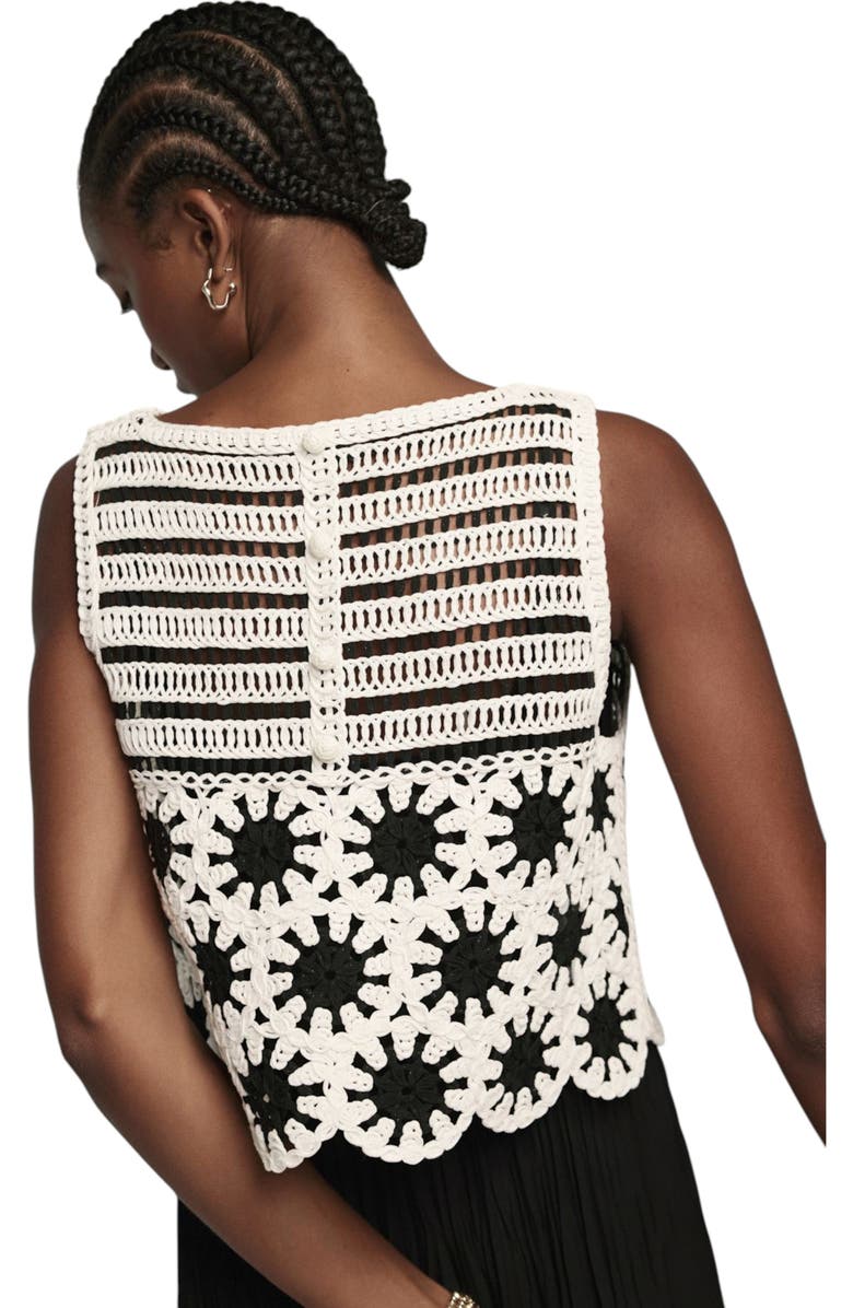 MINT VELVET Crochet Midi Dress, Alternate, color, Black