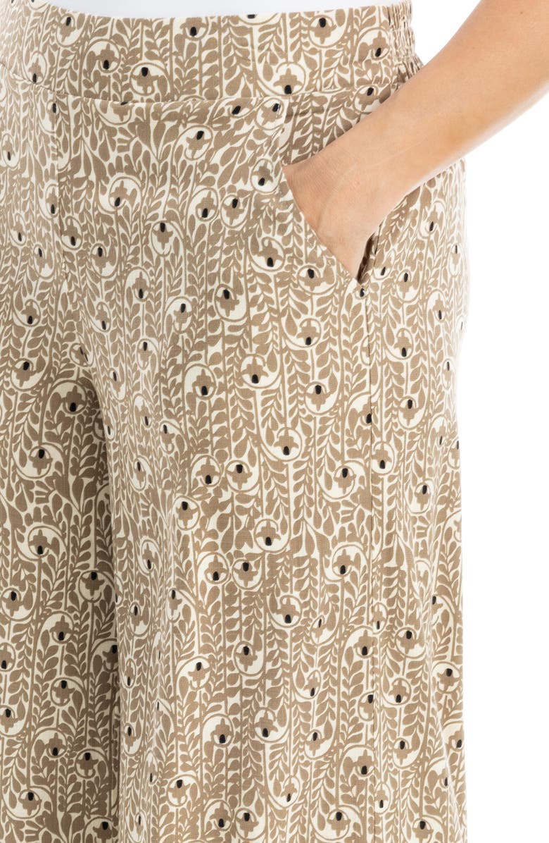 MAX STUDIO Wide Leg Pull-On Crop Pants, Alternate, color, Cream/ Acorn