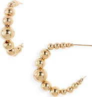 Kenneth Jay Lane Graduated Ball Hoop Earrings