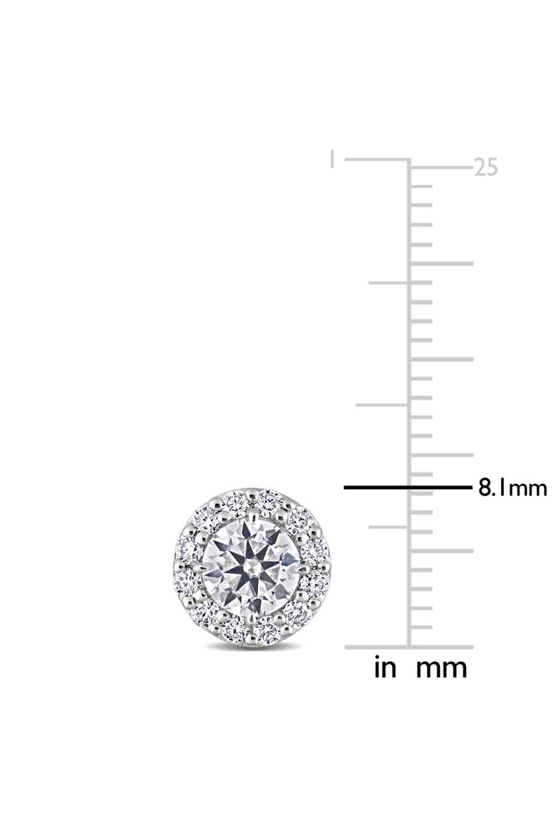 Moissanite Round Halo Stud Earrings, Alternate, color, Sterling Silver