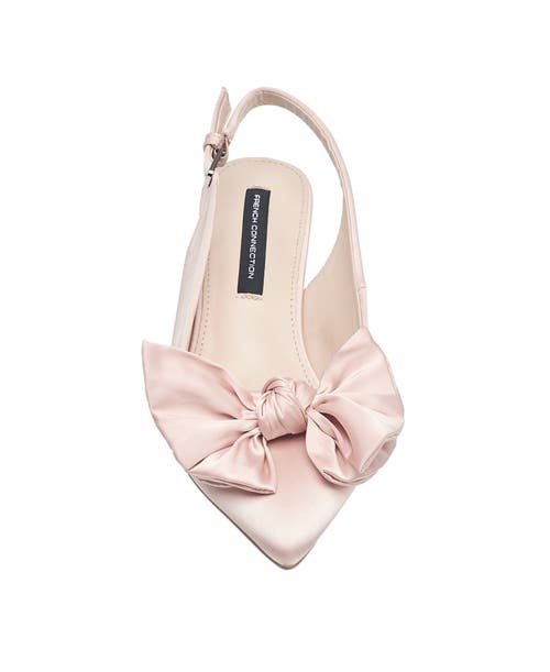 French Connection Quinnbow Slingback Kitten Heel In Nude