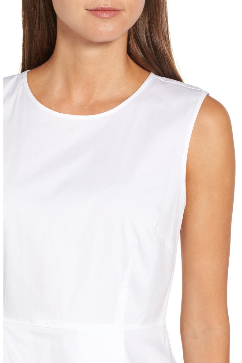 Poplin Peplum Top, Alternate, color, WHITE