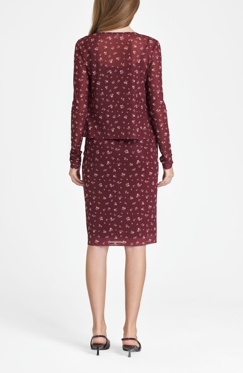 WAYF Maude Camisole & Cardigan Set, Alternate, color, Burgundy Ditsy