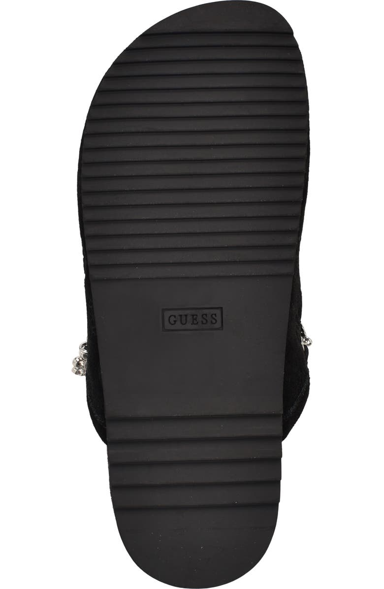 GUESS Gavyn Logo Embossed Faux Fur Clog, Alternate, color, Black