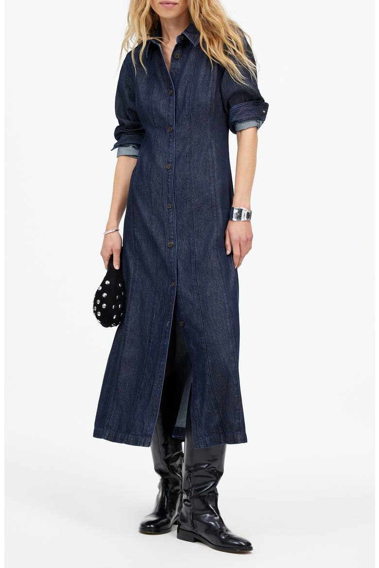 Seamed Midi Shirtdress, Main, color, SEGOVIA WASH