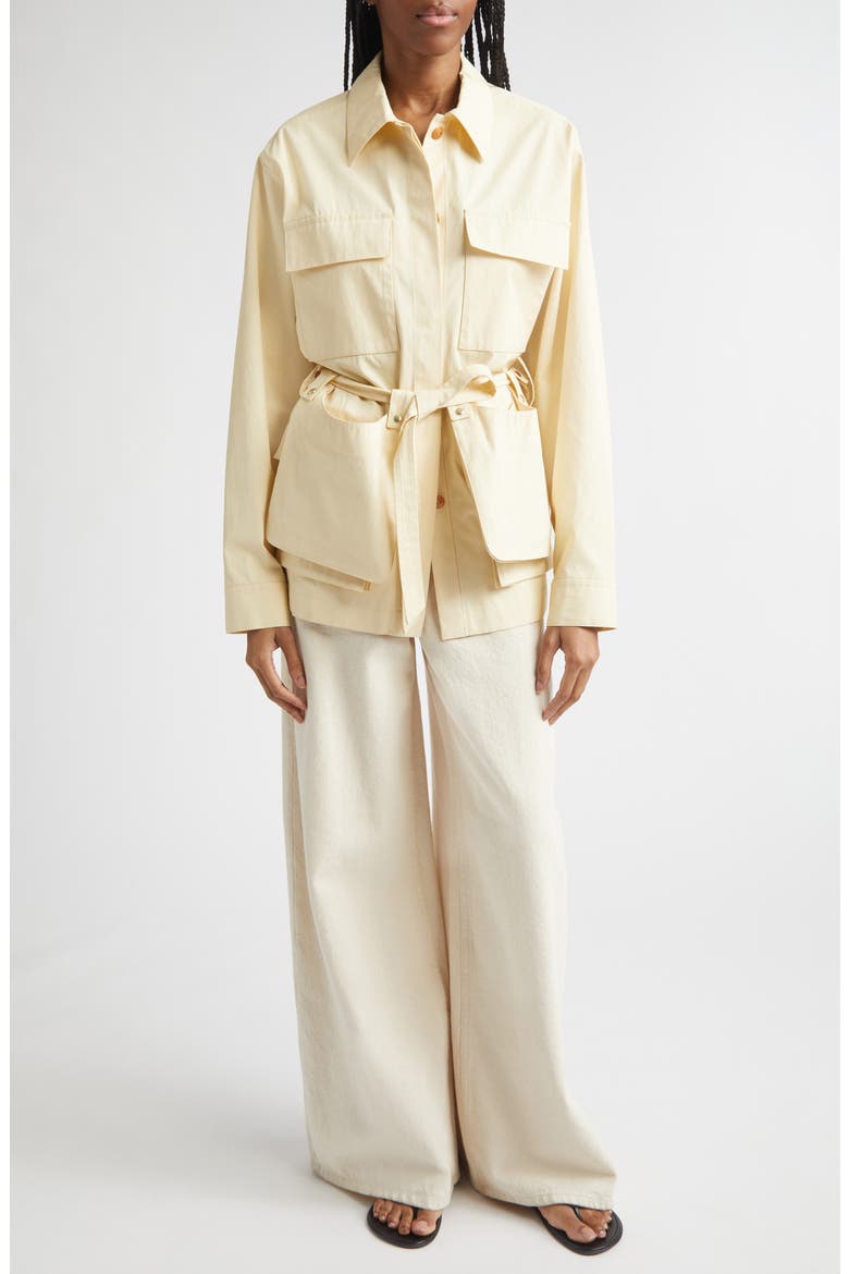 Coated Cotton Field Jacket, Alternate, color, BUTTER