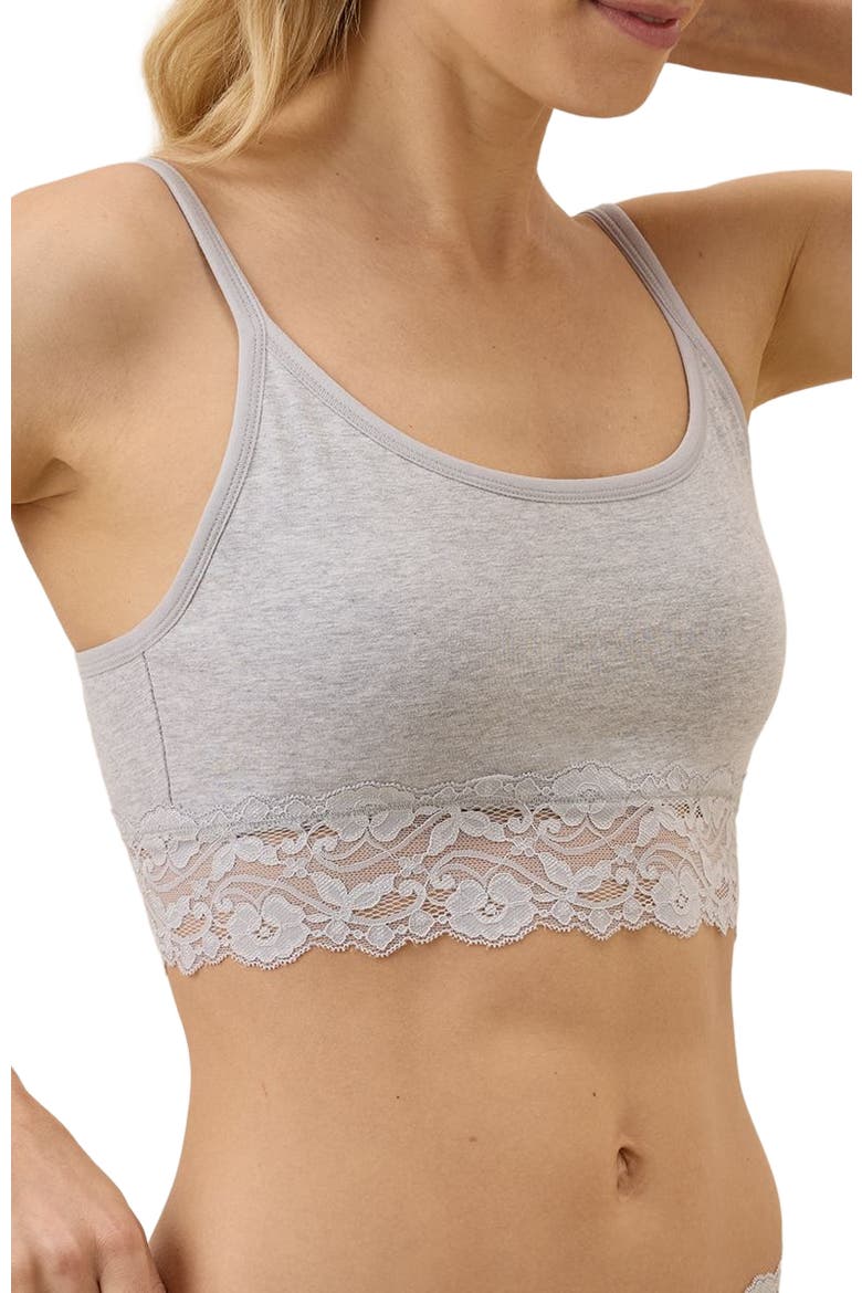Lace Smooth Cup Bralette, Alternate, color, Light Heather Grey