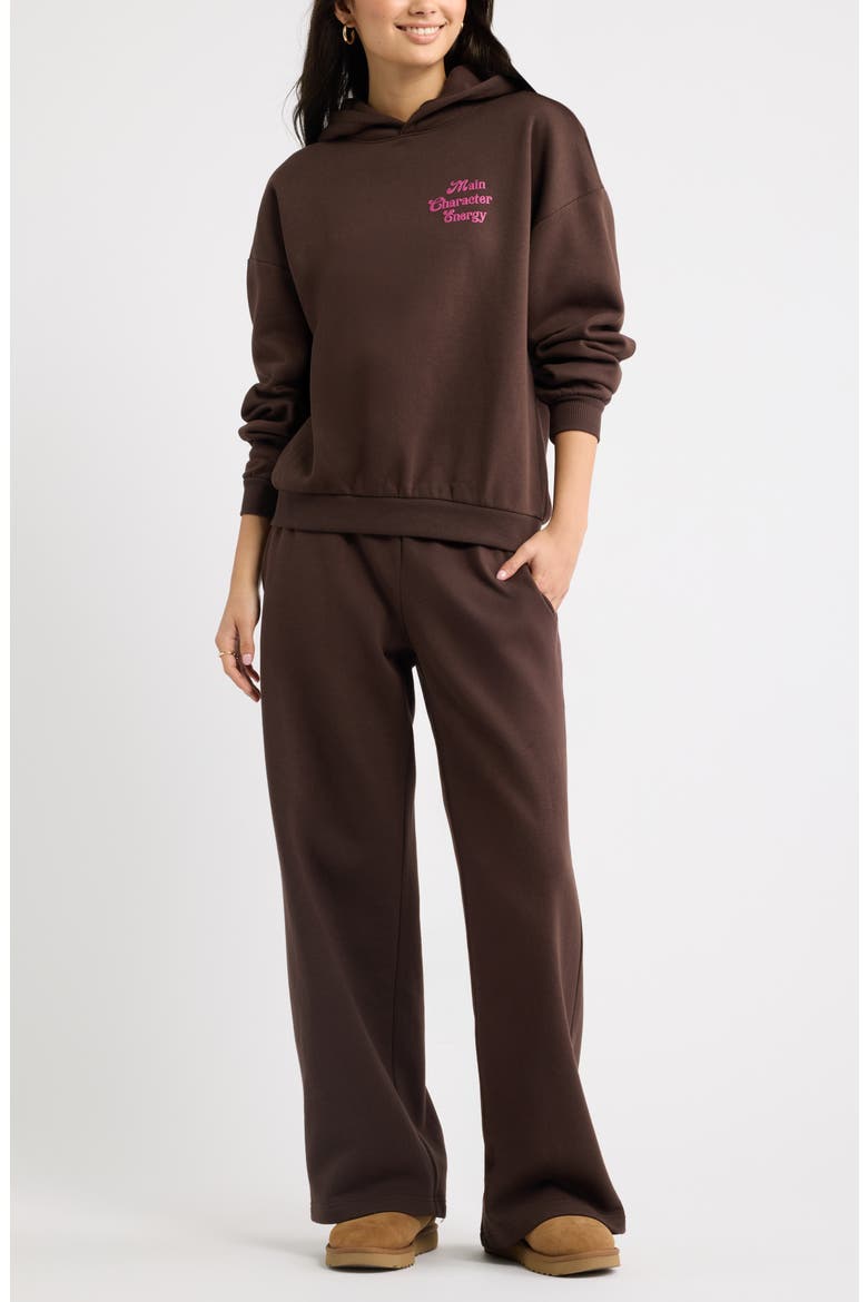 Graphic Hoodie, Alternate, color, BROWN- PINK MAIN CHARACTER ENE