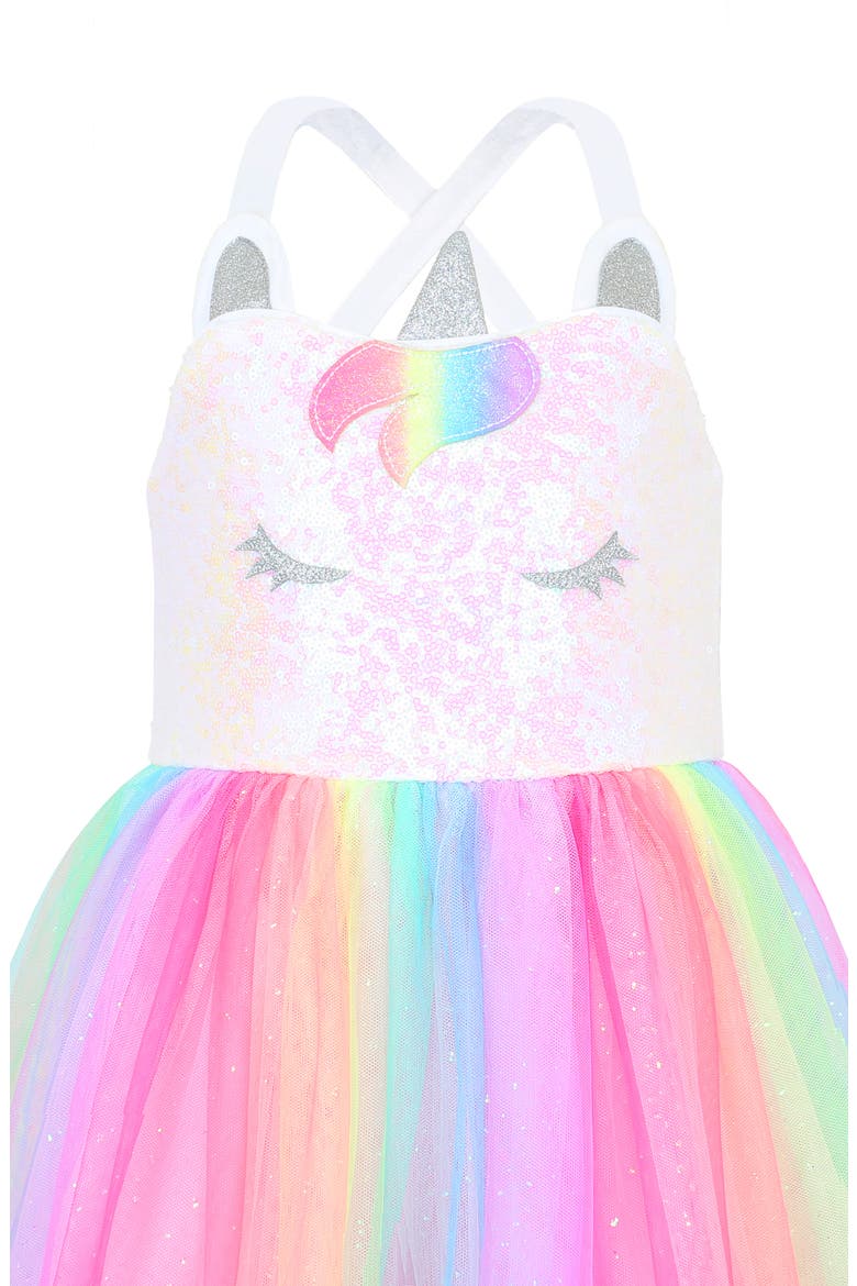 Kids' Sequin Unicorn Tutu Dress, Alternate, color, IVORY MULTI