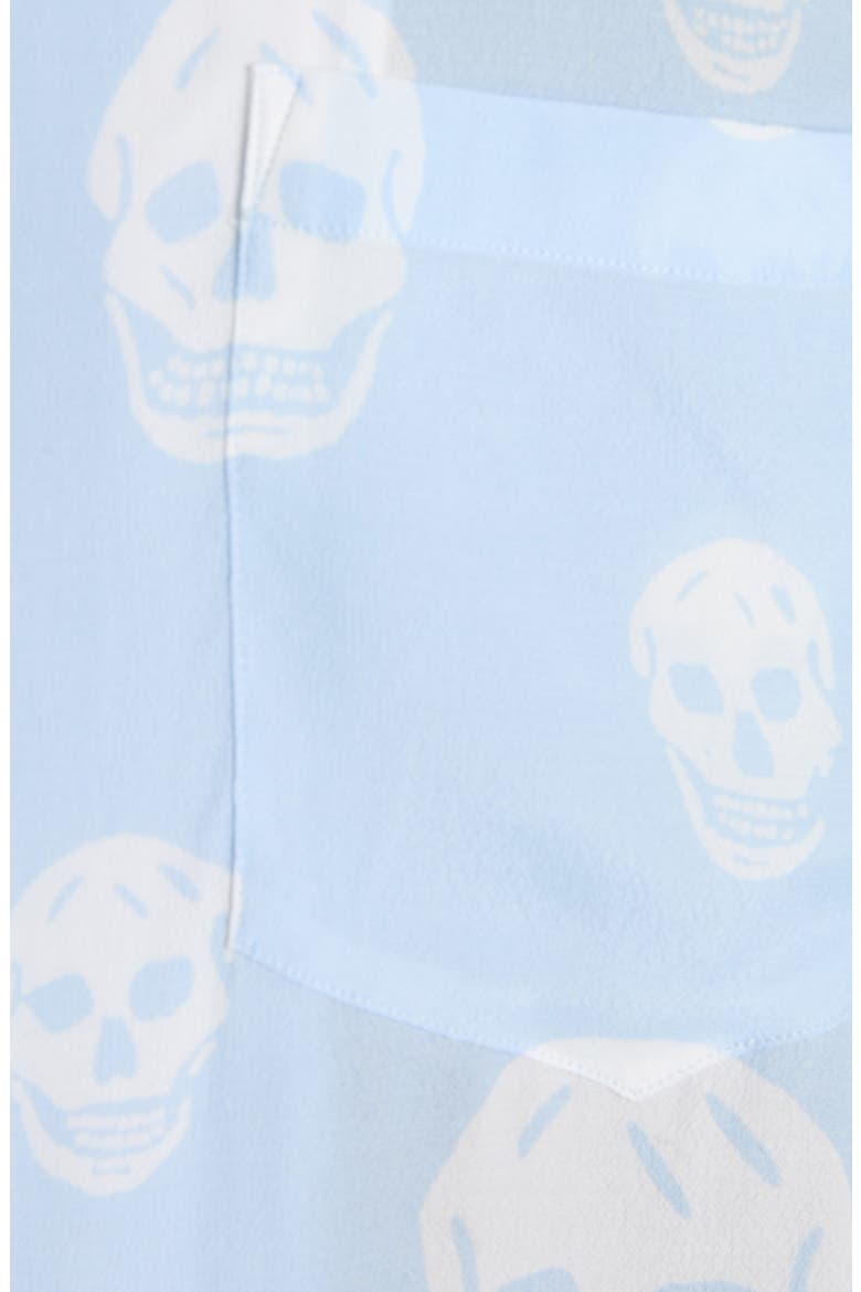 Skull Print Camp Shirt, Alternate, color, ICE BLUE