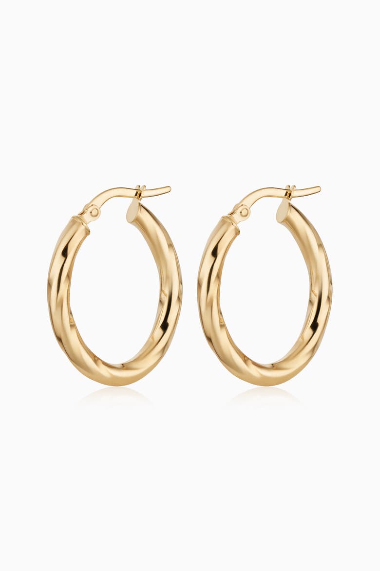 14K Gold Goddess Midi Oval Hoops, Main, color, Yellow Gold
