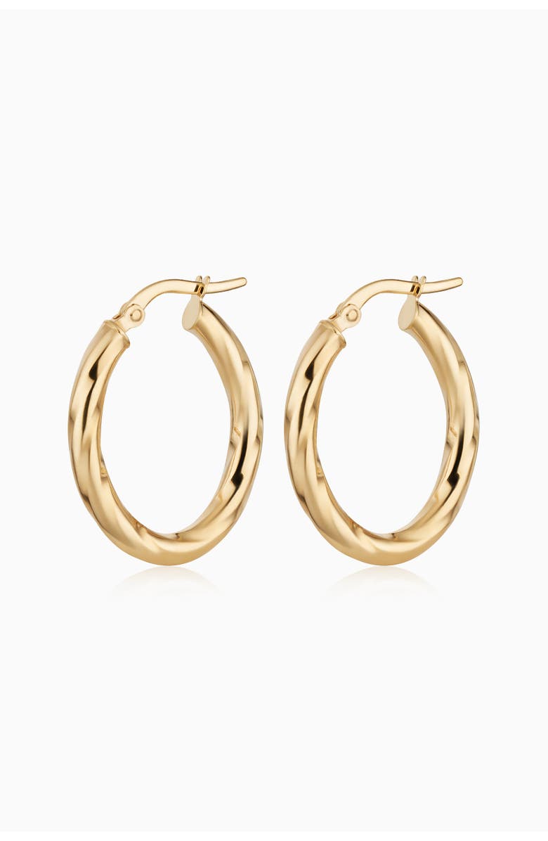 Oradina 14K Gold Goddess Midi Oval Hoops, Main, color, Yellow Gold