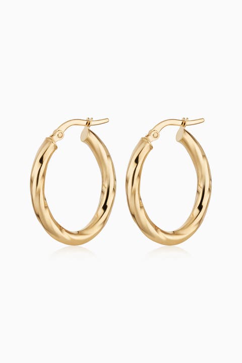 14K Gold Goddess Midi Oval Hoops
