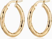 Oradina 14K Gold Goddess Midi Oval Hoops