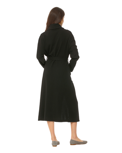 Monticelli Cashmere Pure Cashmere Knit Robe In Black