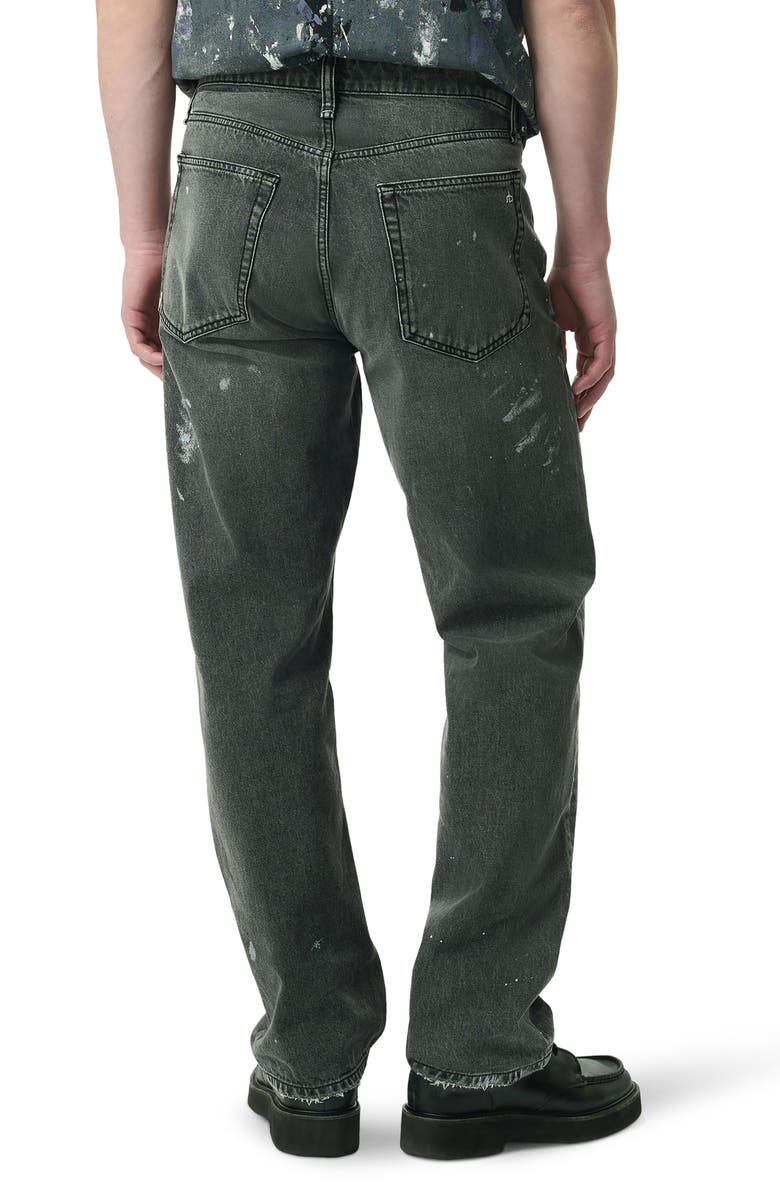 rag & bone Fit 4 Authentic Paint Splatter Rigid Straight Leg Jeans, Alternate, color, Painted Charcoal