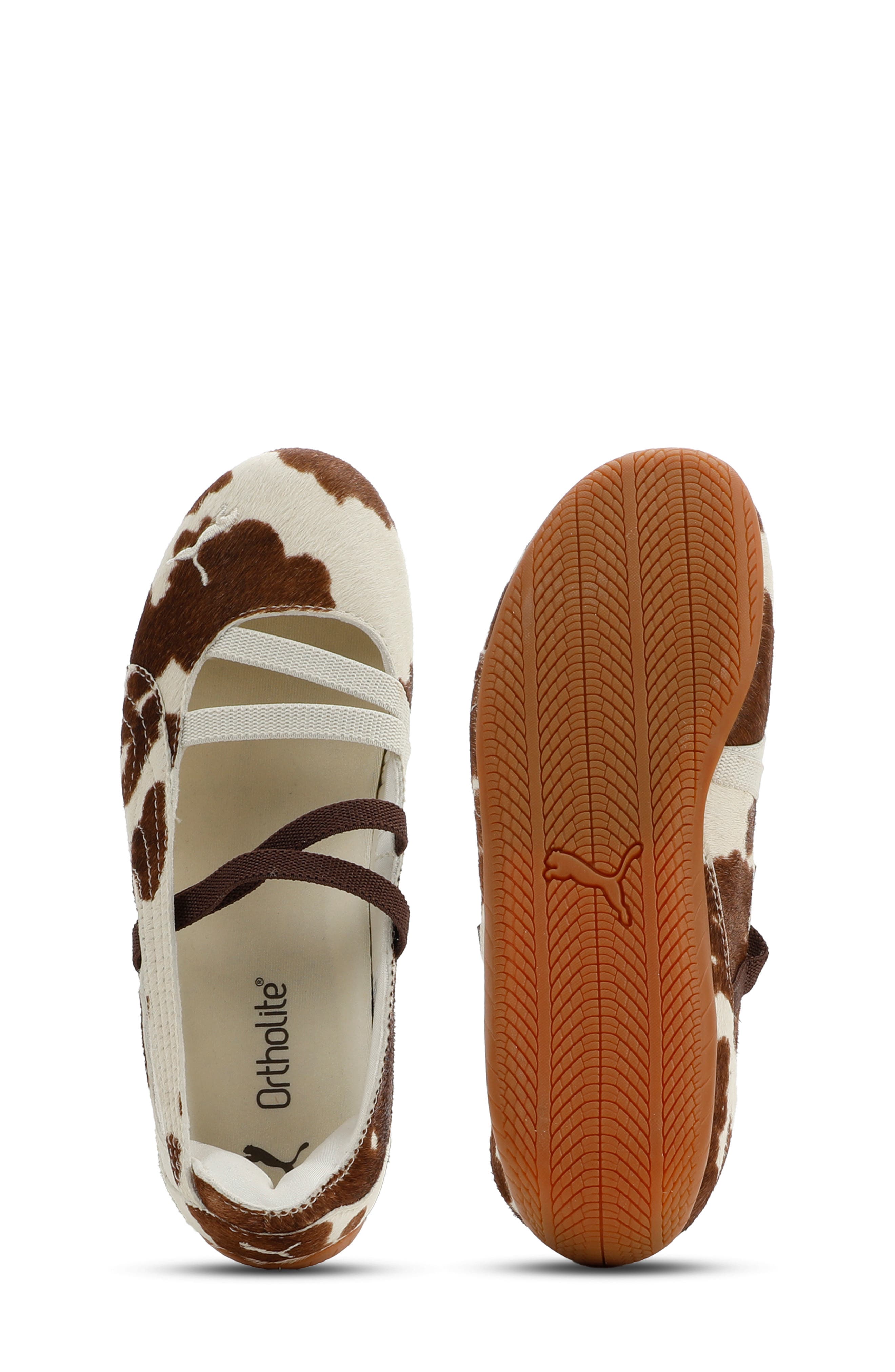 PUMA Kids' Speedcat Ballet Cow Genuine Calf Hair Sneaker, Alternate, color, Chocolate Brown/ Warm White