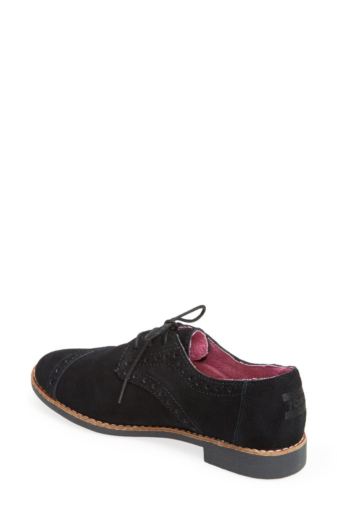 Suede Brogue Oxford, Alternate, color, BLACK