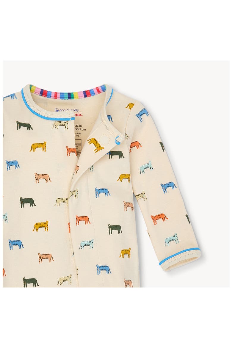 Le Tigre Organic Cotton Footie, Alternate, color, LETGR