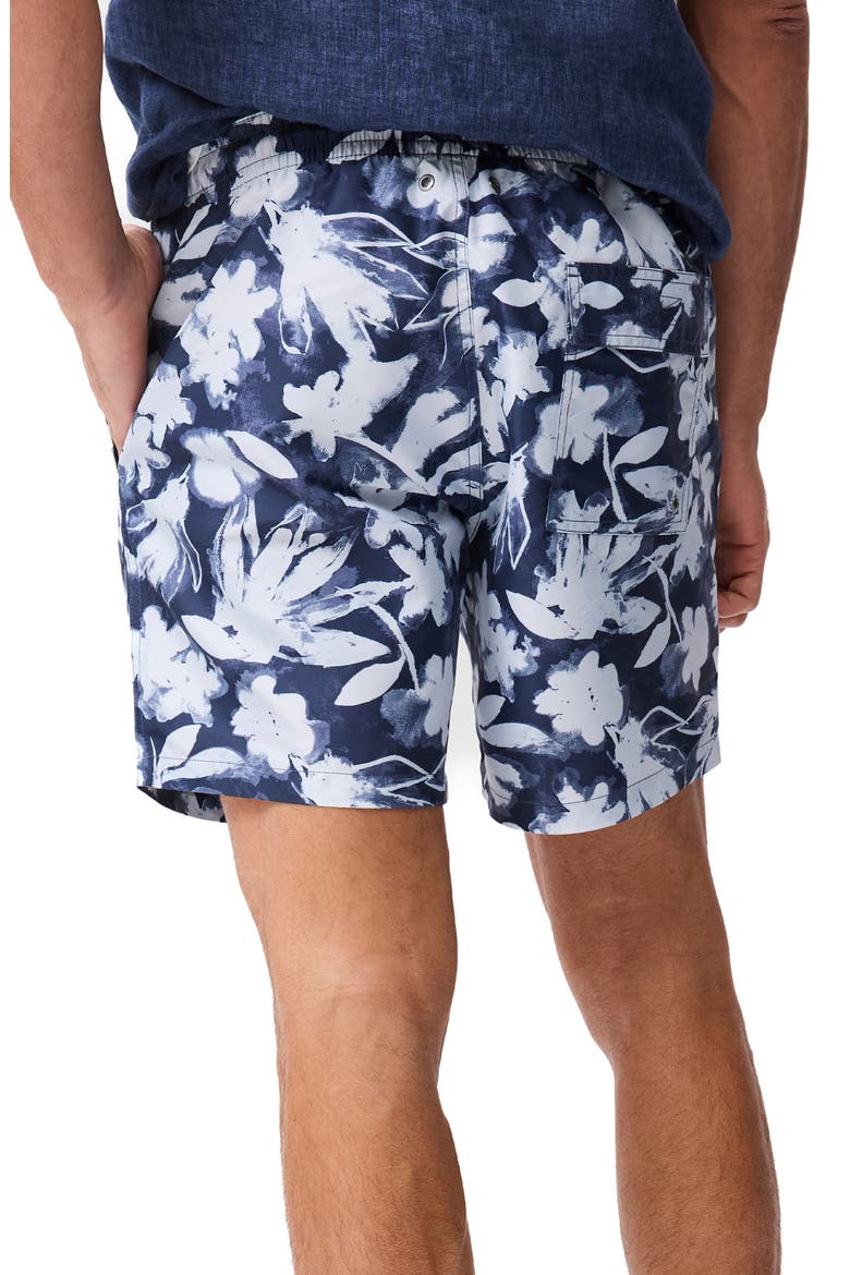 Hardinge Abstract Floral Swim Trunks, Alternate, color, INDIGO