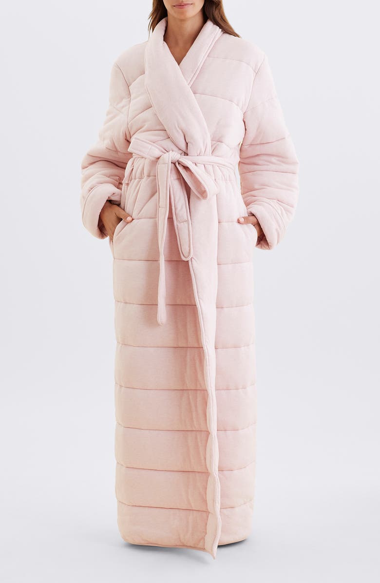 Papinelle Quilted Cotton Maxi Robe, Alternate, color, Papinelle Pink